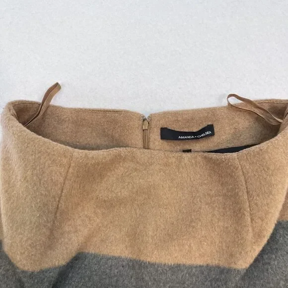 Amanda + Chelsea colorblock wool blend mini skirt womens sz 8 - Picture 9 of 9